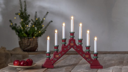 Adventsljusstake röd