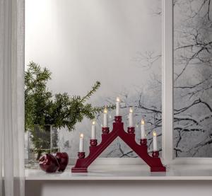Adventsljusstake Star Trading Karin Röd 34cm