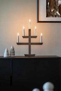 Adventsljusstake Trä Brunbets 5L 48cm Konstsmide