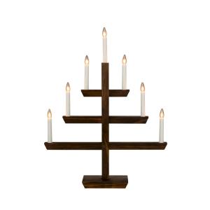 Adventsljusstake Trä Brunbetsad 7L 61cm Konstsmide