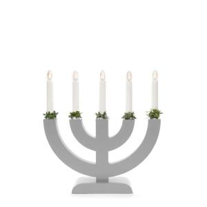 Adventsljusstake Trä Grå 5L 31cm Konstsmide