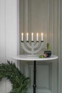 Adventsljusstake Trä Grå 5L 31cm Konstsmide