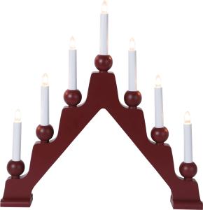 Adventsljusstake Trä Star Trading Emma Röd 45cm