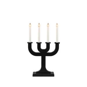 Adventsljusstake Trä Svart 4L 49,5cm Konstsmide