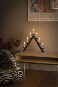 Adventsljusstake Trä Svart/Grå 7L 56cm Konstsmide