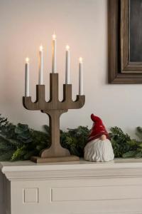 Adventsljusstake Trä Valnöt 5L 58,5cm Konstsmide