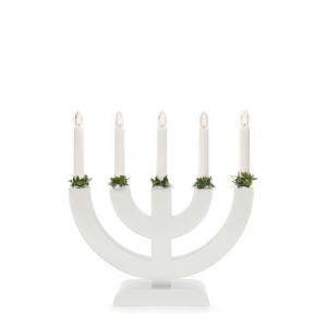 Adventsljusstake Trä Vit 5L 31cm Konstsmide