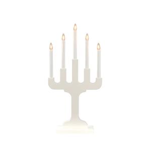 Adventsljusstake Trä Vit 5L 58,5cm Konstsmide