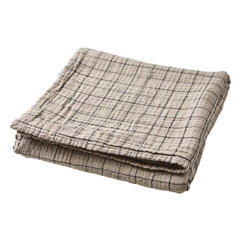 Affari of Sweden Elsa Rutig Bordsduk Beige/Svart 140x220cm at lavanille