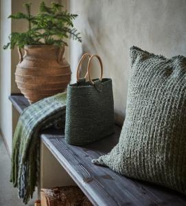 Affari of Sweden Frasse Filt Grön/Svart/Vit