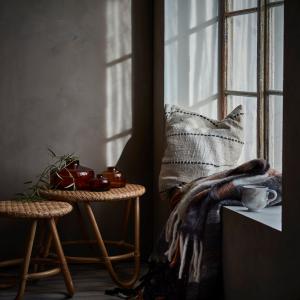 Affari of Sweden Frasse Filt Svart/Vit/Terrakotta