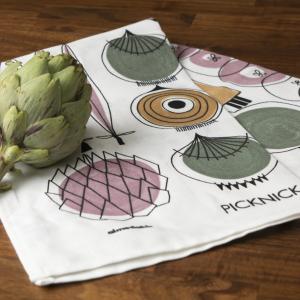 Almedahls Picknick Kökshandduk Blå/Rosa