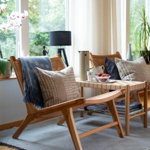 Kuddfodral Linne Pricktyg Natur/Taupe 47x47cm Almedahls