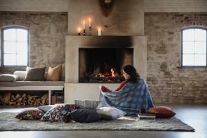 Almedahls Pricktyg Ullpläd 130x170cm Blå/Beige