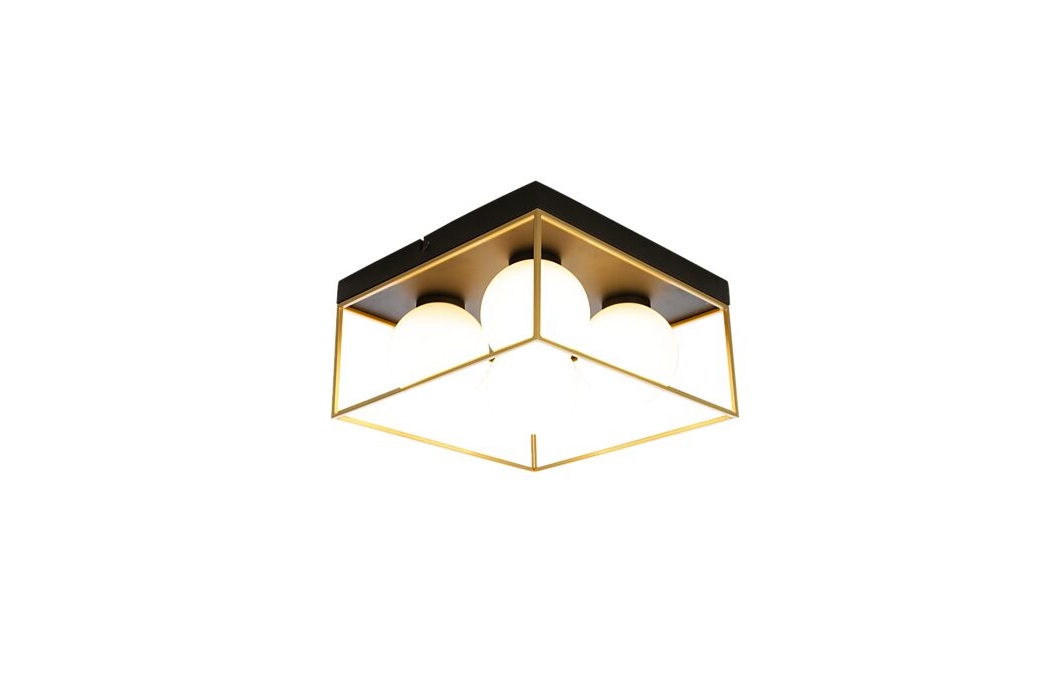Aneta Lighting Astro Plafond Svart/Guld/Opalvit