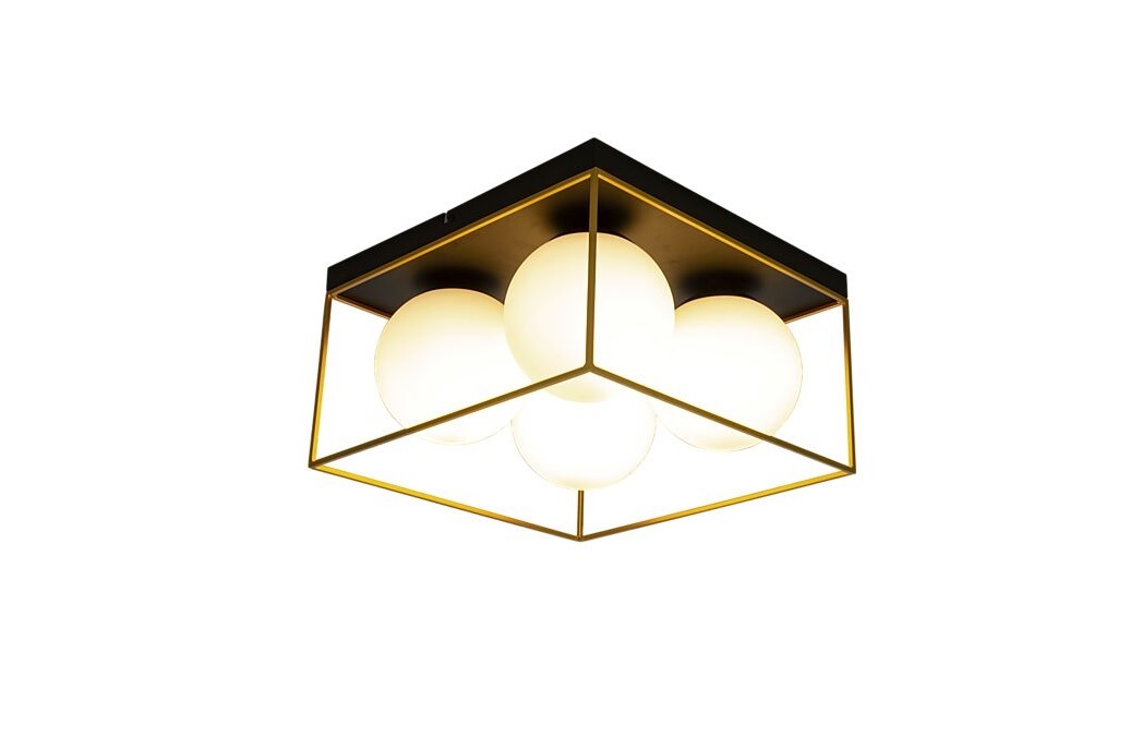 Aneta Lighting Astro Plafond Svart/Guld/Opalvit Stor