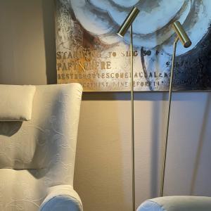 Golvlampa Dubbel Matt Mässing Aneta Lighting Artic 137cm