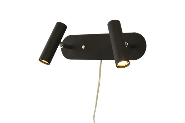 Aneta Lighting Artic Vägglampa Dubbel Svart/Krom at lavanille