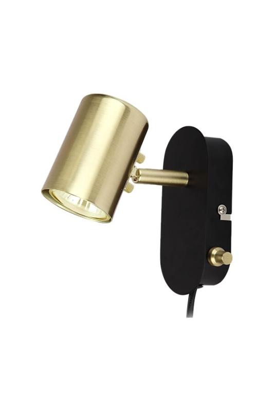 Vägglampa Aneta Lighting Balder Dimbar Svart/Mässing 13,5cm at lavanille