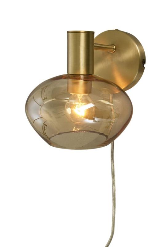 Vägglampa Glas Mässing/Amber Aneta Lighting Bell at lavanille