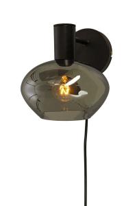 Vägglampa Glas Svart/Rökgrå Aneta Lighting Bell