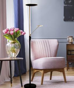 Golvlampa Svart/Mässing Aneta Lighting Cadiz 186cm