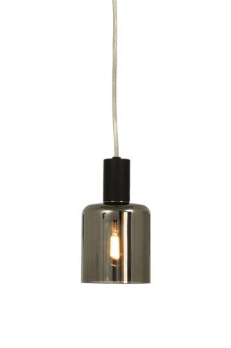 Fönsterlampa Glas Aneta Lighting Cylinder Svart/Rökgrå 16cm