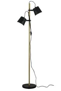 Golvlampa Svart/Trä Aneta Lighting Espresso 153 cm