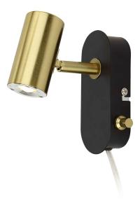 Vägglampa Svart/Mässing Aneta Lighting Gusto 14cm