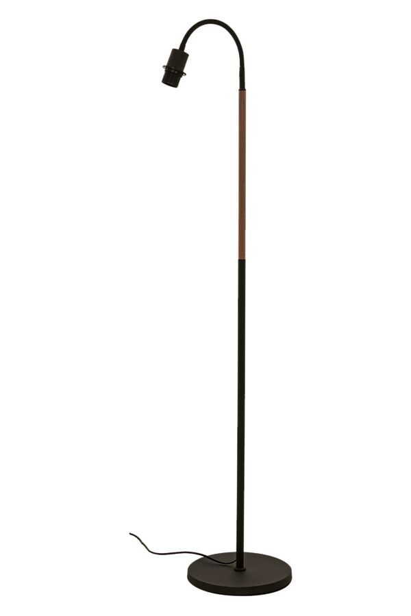 Aneta Lighting Ljusdal Golvlampa 1-Arm Svart/Valnöt 140cm