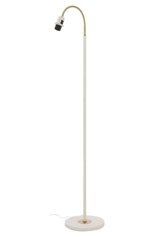 Aneta Lighting Ljusdal Golvlampa 1-Arm Vit/Matt Mässing 140cm at lavanille