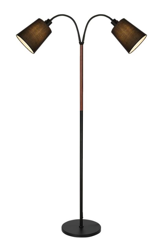 Aneta Lighting Ljusdal Golvlampa Svart/Valnöt Inkl. Skärmar at lavanille