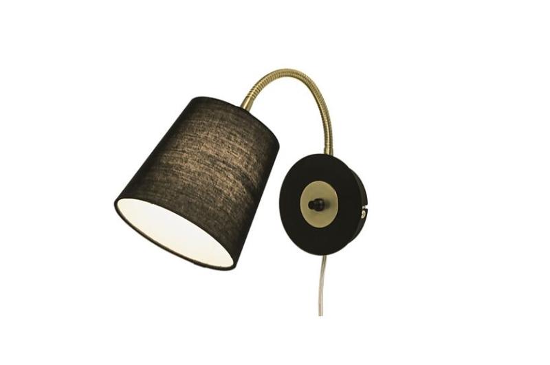 Aneta Lighting Ljusdal Vägglampa Svart/Matt Mässing at lavanille