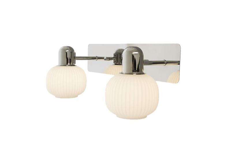 Aneta Lighting Messina Vägglampa 2a Krom/Opalvit at lavanille