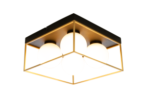 Aneta Belysning Astro Plafond Svart/Guld/Opalvit Stor