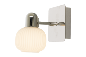 Aneta Belysning Messina Vägglampa IP44 Krom/Opalvit