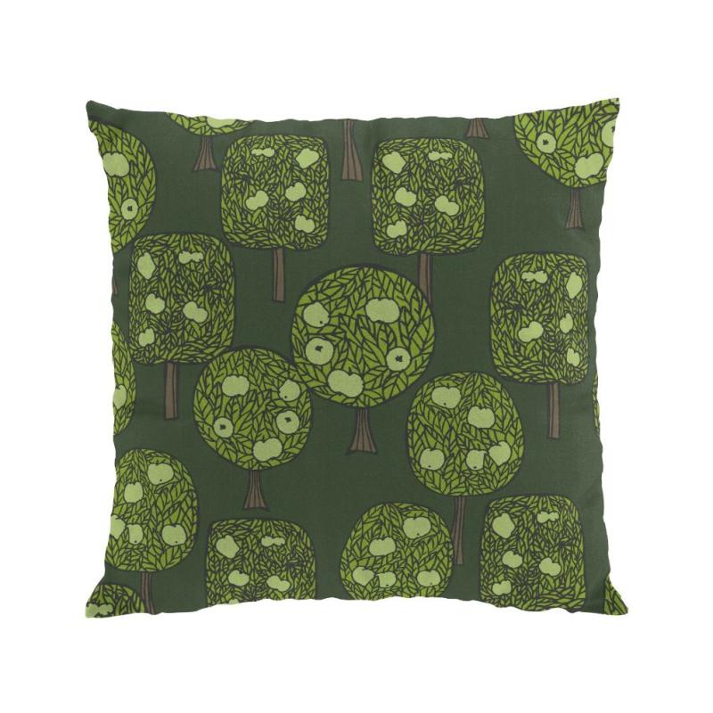 Arvidssons Textil Äppelskogen Kuddfodral Mörkgrön 47x47cm at lavanille