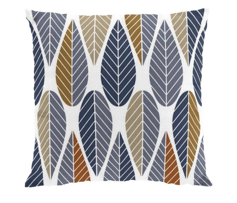 Arvidssons Textil Blader Kuddfodral Blå 47x47cm at lavanille