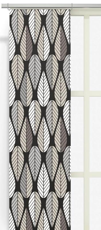 Panelgardin Svart Arvidssons Textil Blader 2-Pack at lavanille