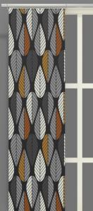 Arvidssons Textil Blader Panelgardin Svart/Orange