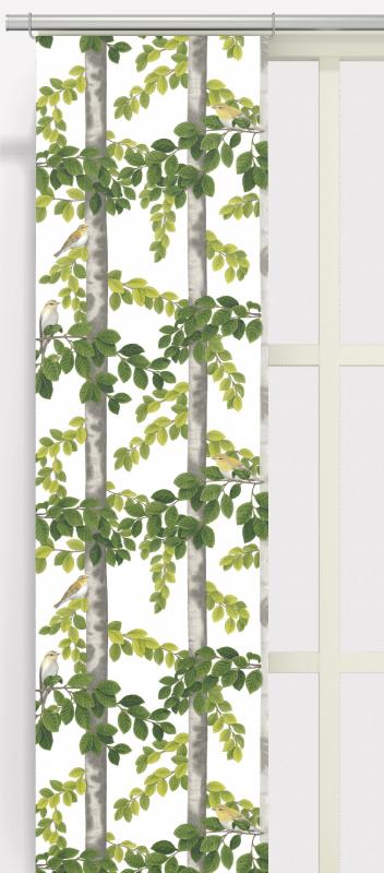Panelgardin Offwhite/Grön Arvidssons Textil Boksångare 2-Pack at lavanille