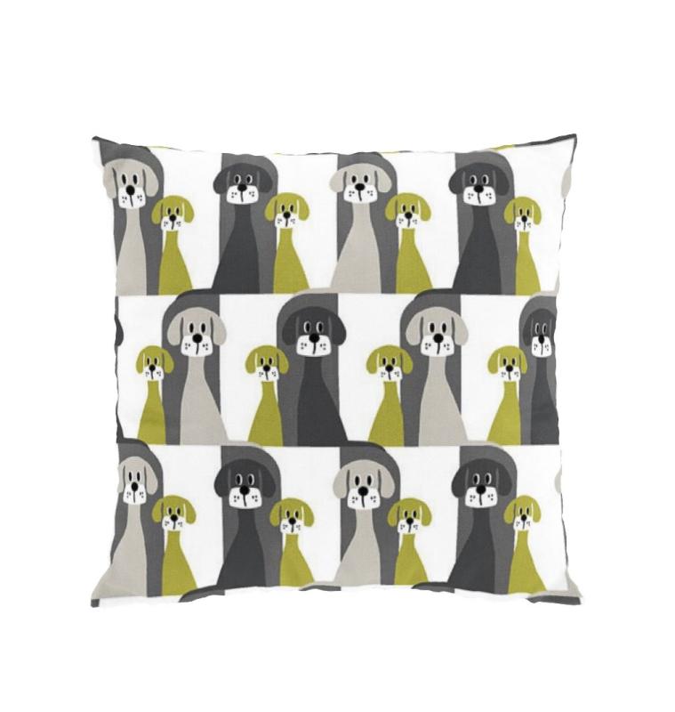 Arvidssons Textil Buster Kuddfodral Grön/Grå 47x47cm at lavanille