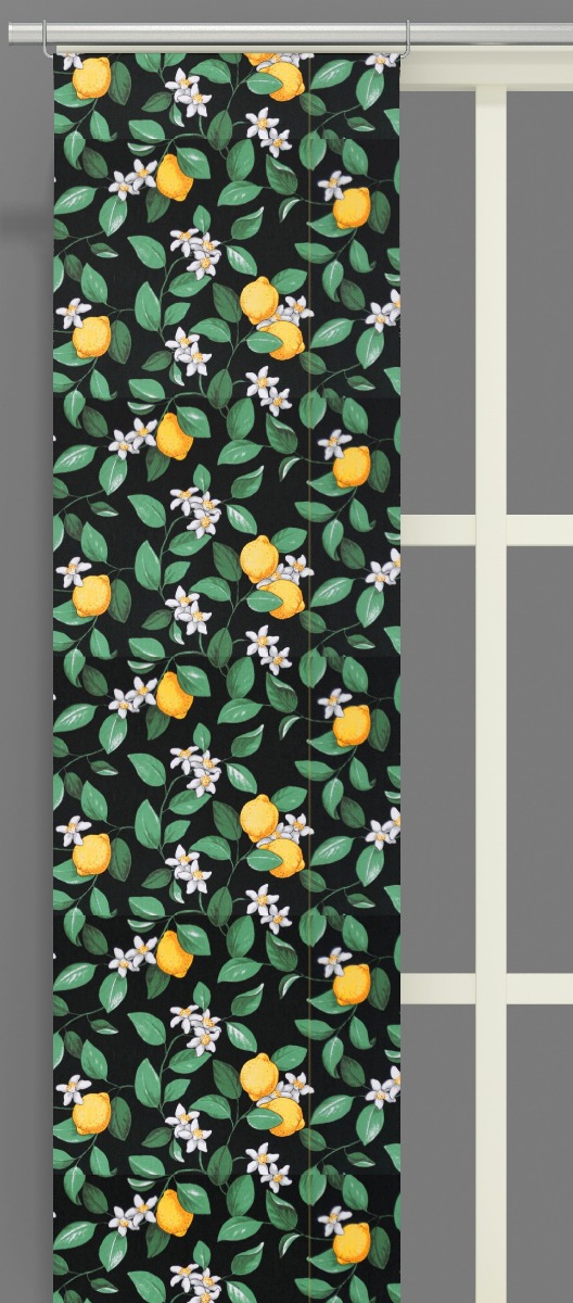 Arvidssons Textil Citronlycka Panelgardin Svart 2-Pack