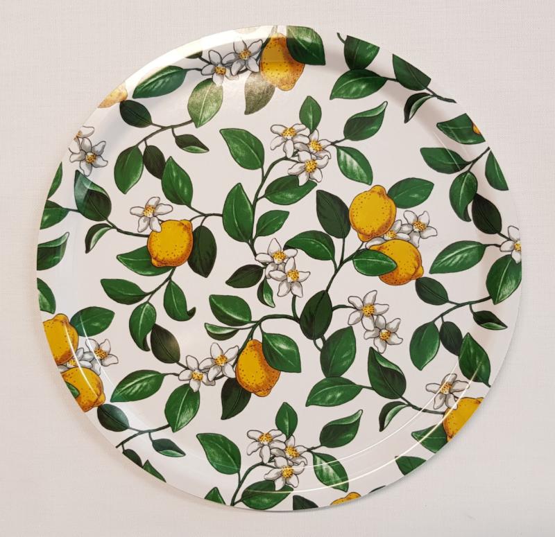 Arvidssons Textil Citronlycka Rund Bricka 31cm at lavanille