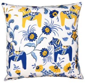 Kuddfodral Leksand Blå/Gul 47x47cm Arvidssons Textil