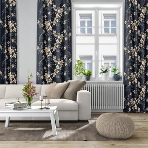 Gardinlängd Mörkblå Arvidssons Textil Fägring 1-Pack 140x240cm
