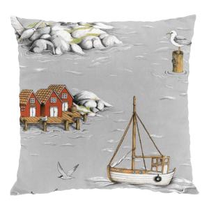 Kuddfodral Fiskeskär Grå 47x47cm Arvidssons Textil