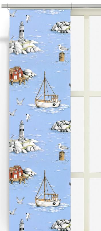 Panelgardin Arvidssons Textil Fiskeskär Ljusblå 43x240cm 2-Pack at lavanille