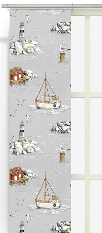 Panelgardin Arvidssons Textil Fiskeskär Grå 43x240cm 2-Pack at lavanille