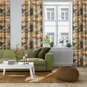 Gardinlängd Grön/Beige Arvidssons Textil 1-Pack Fjällvandring 140x260cm